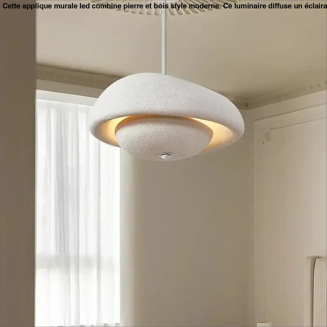 Suspension design blanche halo lumineux minimaliste moderne