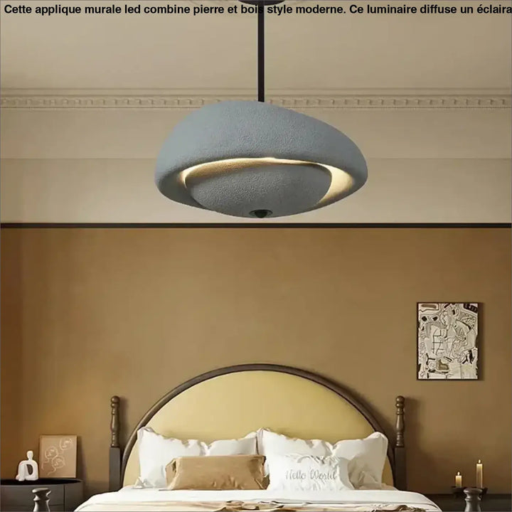 Suspension design blanche halo lumineux minimaliste moderne