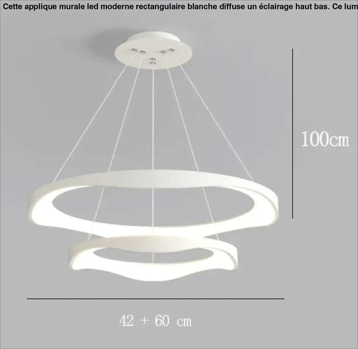Suspension luminaire anneaux led style contemporain élégant