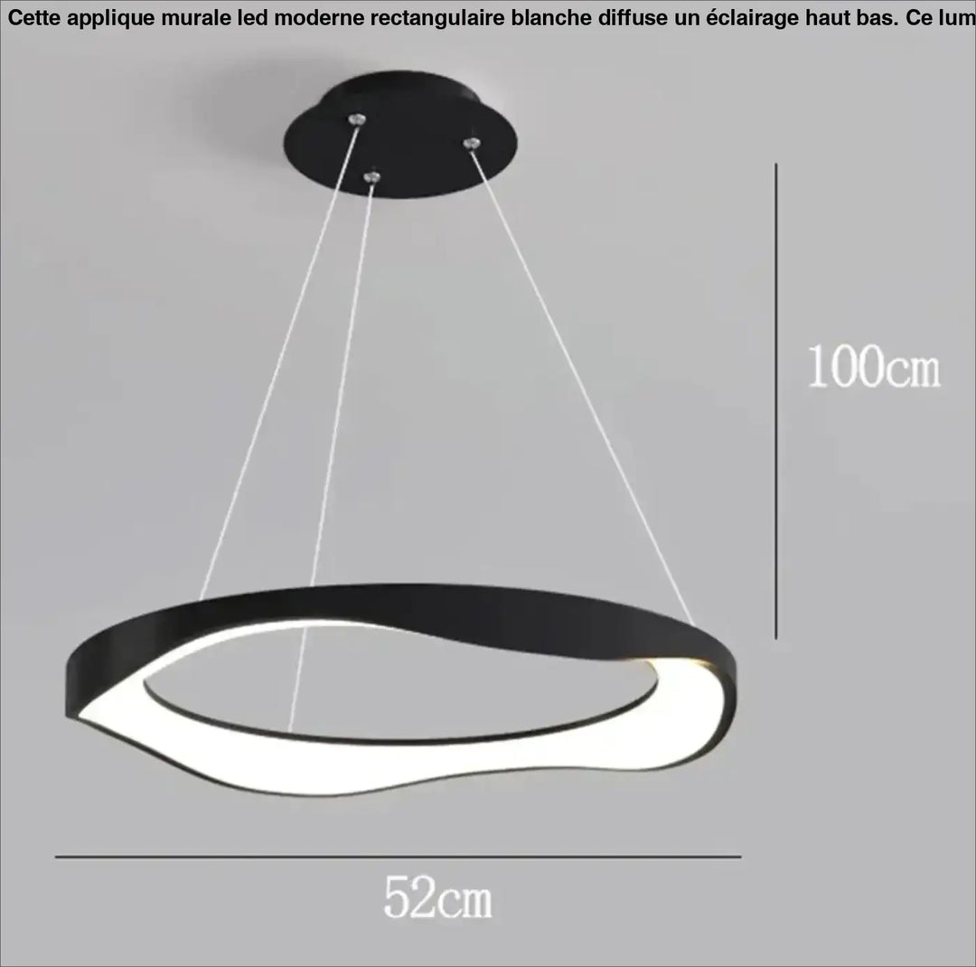Suspension luminaire anneaux led style contemporain élégant