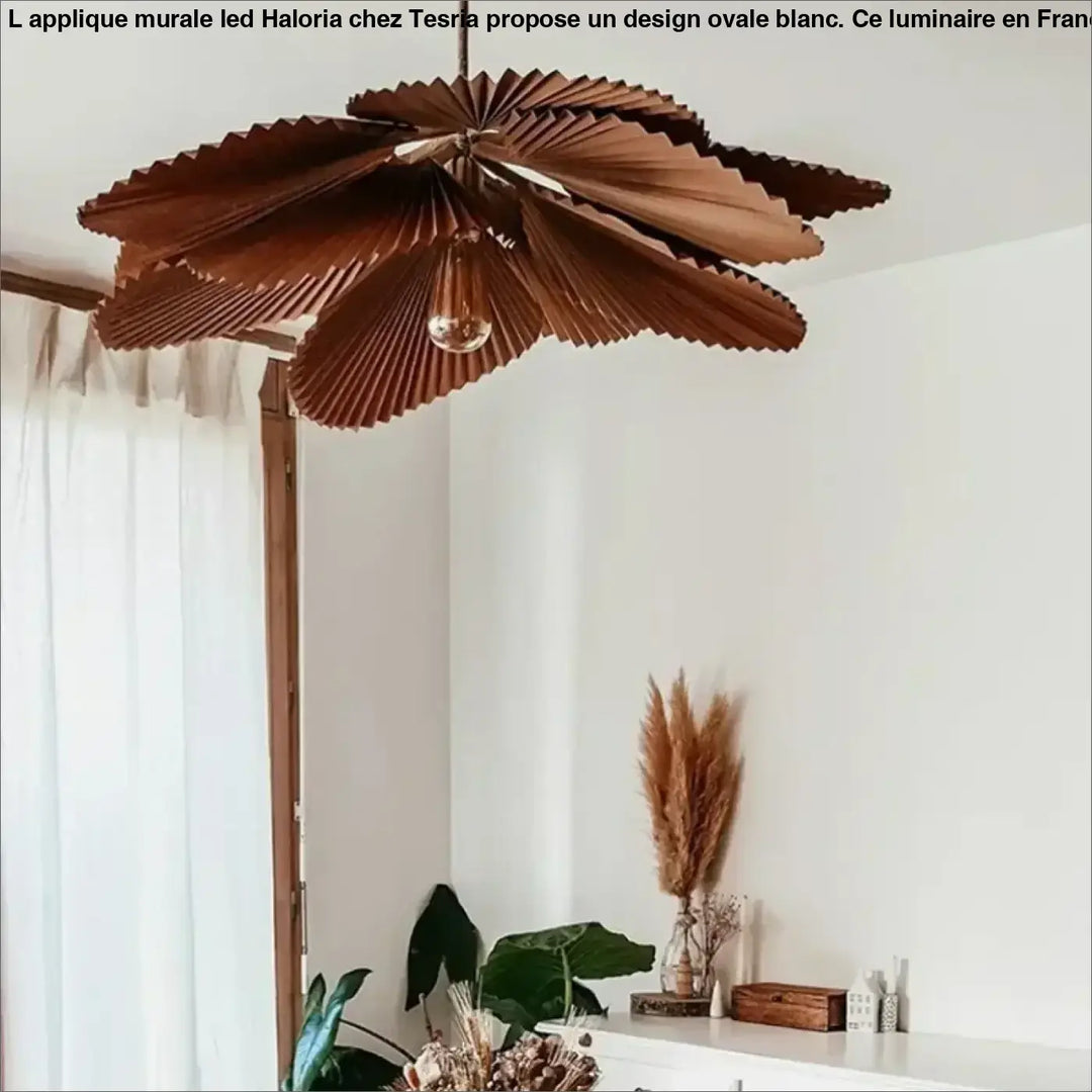 Suspension Luminaire En Papier Marron Style Bohème Chic