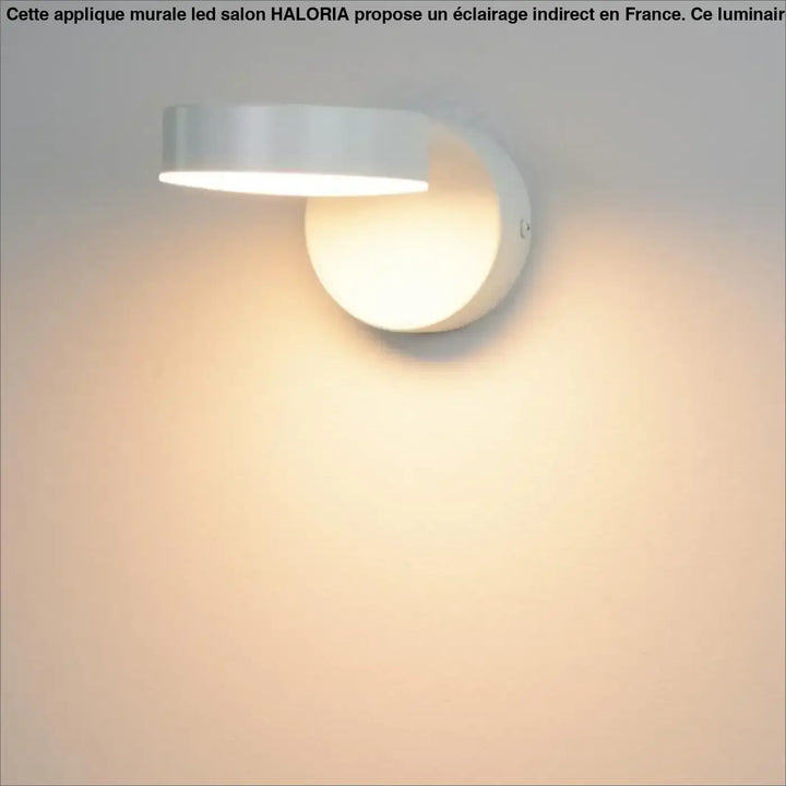 Modern applique murale led blanc avec design courbe et lumière ambiante pour murale led salon HALORIA