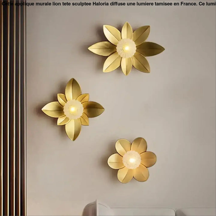 Applique murale design fleur dorée moderne chic