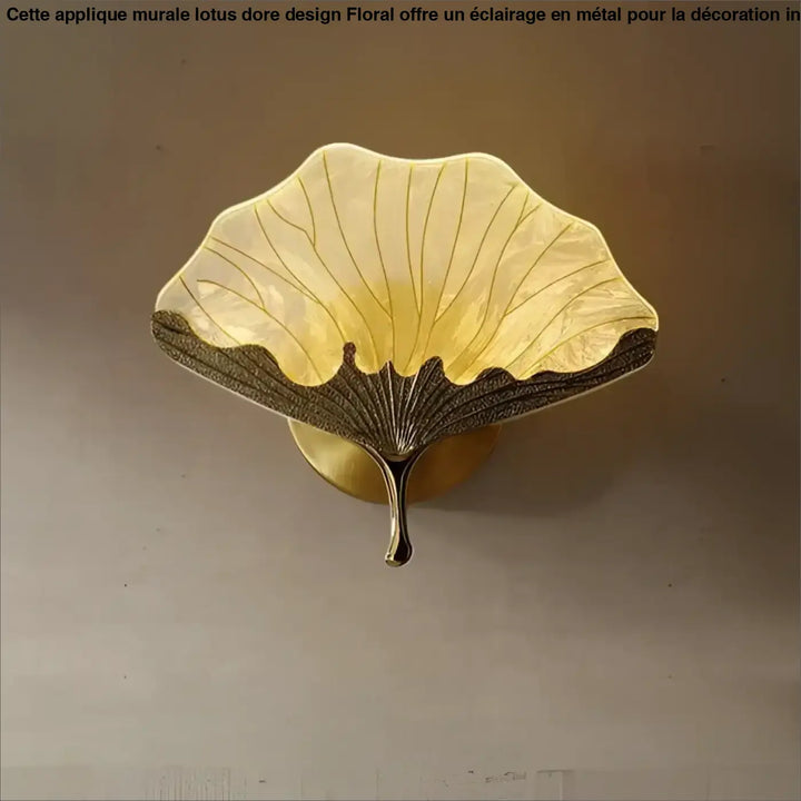 Applique murale moderne en forme de feuille dorée élégance