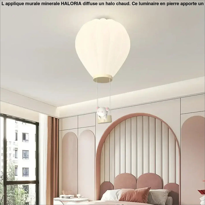 Plafonnier Enfant Montgolfière Design Doux Style Blanc