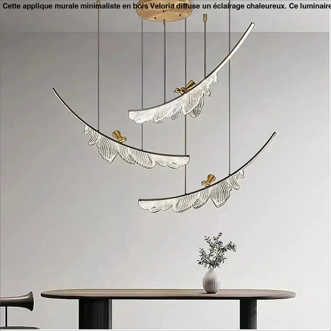 Suspension luminaire lumineuse jian avec trois bras incurvés modernes en métal et verre translucide blanc