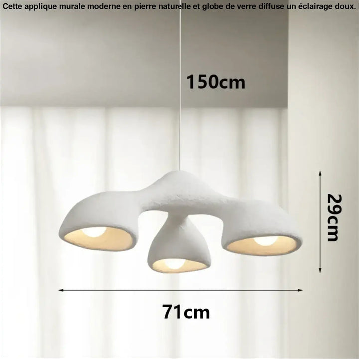 Suspension luminaire contemporain effet travertin style naturel