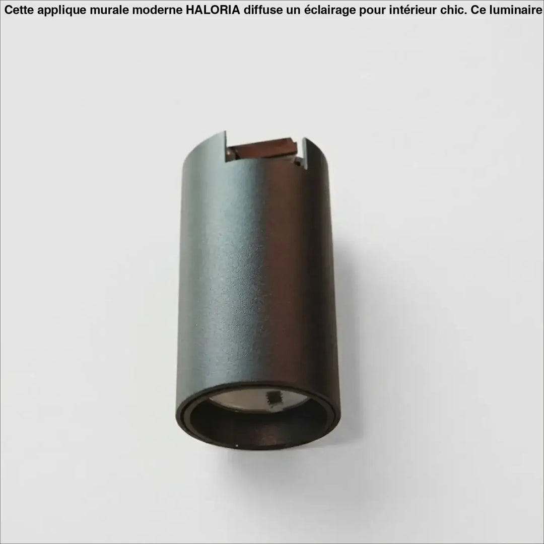 Luminaire plafonnier moderne gris foncé cylindrique en led avec finition mate et composants internes visibles