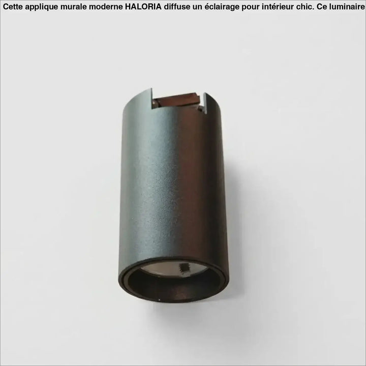 Luminaire plafonnier moderne gris foncé cylindrique en led avec finition mate et composants internes visibles