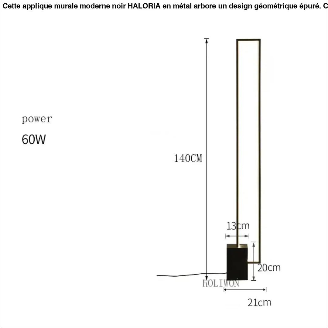 Lampadaire led design contemporain minimaliste noir moderne