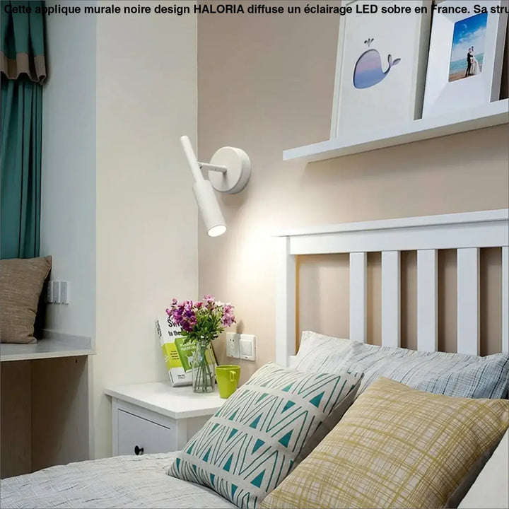 Applique Murale Noire Design En Tube Aluminium