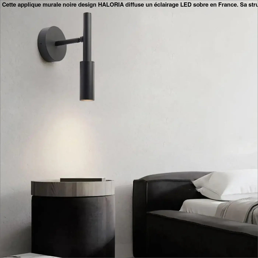 Applique Murale Noire Design En Tube Aluminium