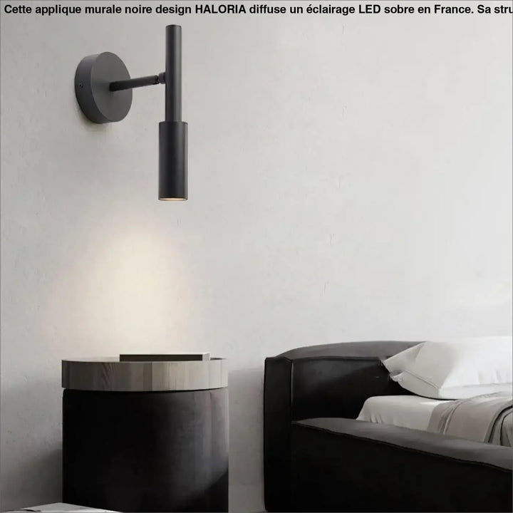 Applique Murale Noire Design En Tube Aluminium
