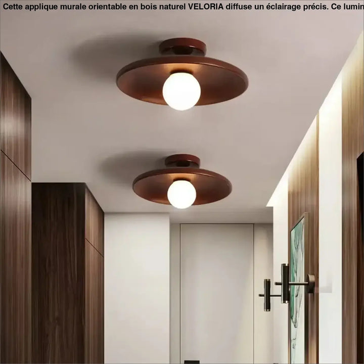 Plafonnier design bois led moderne éclairage naturel