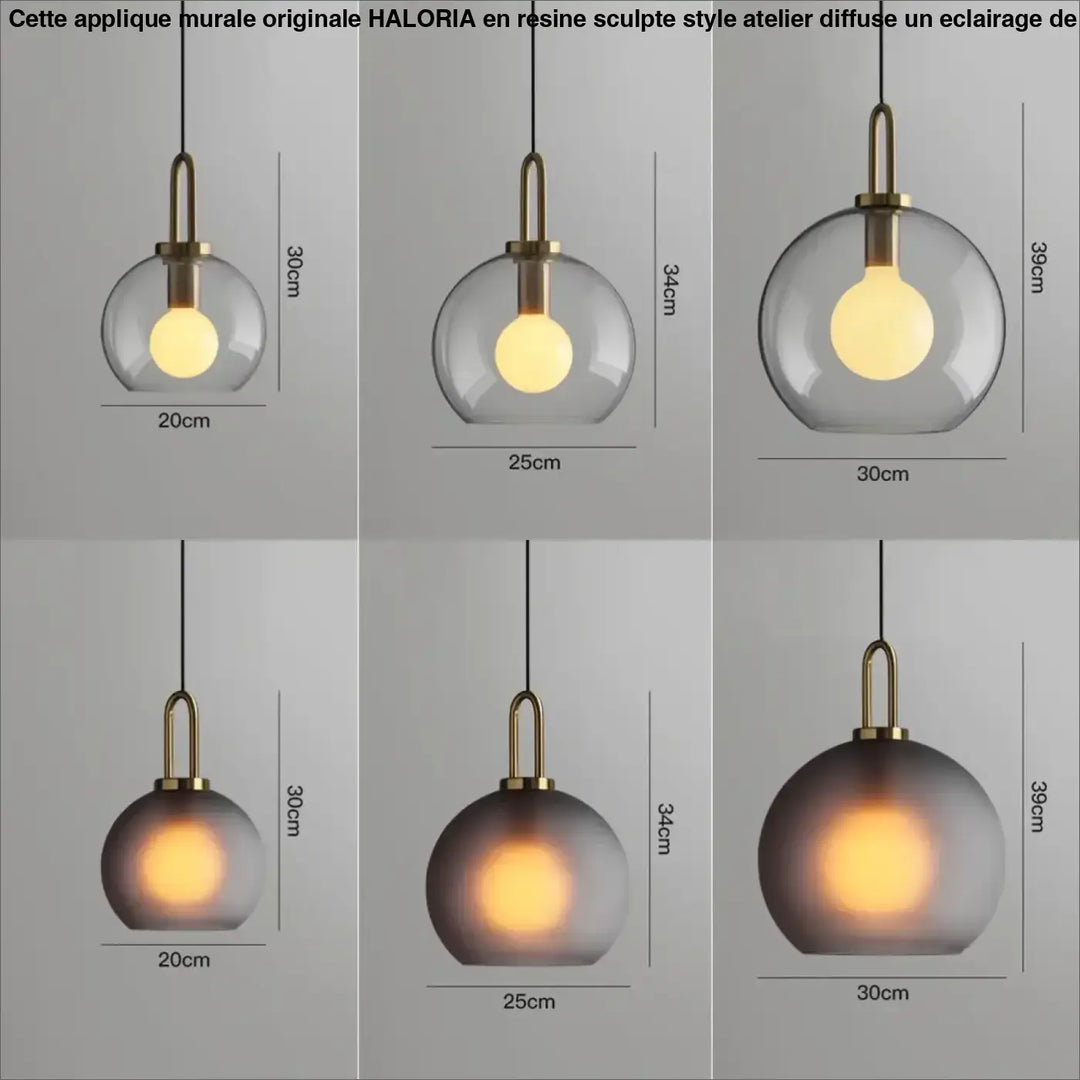 Suspension luminaire moderne en verre fumé au style design