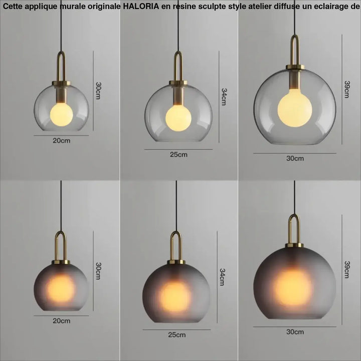 Suspension luminaire moderne en verre fumé au style design