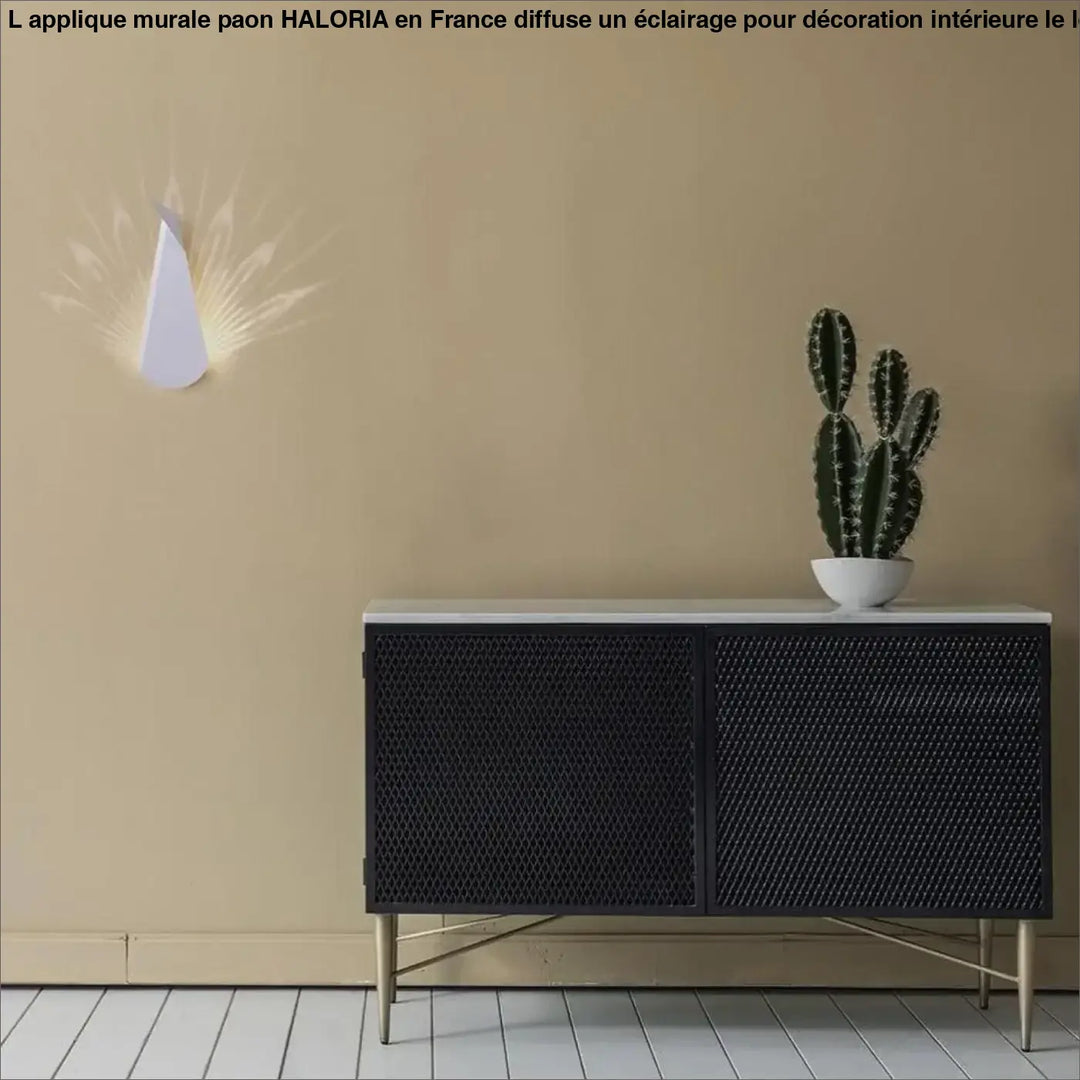 Applique Murale Paon en Aluminium Noir ou Doré