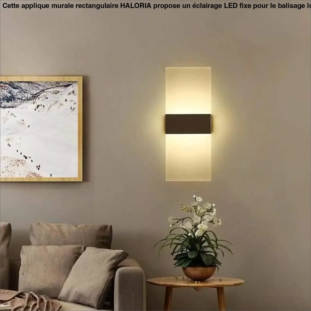 Applique Murale Rectangulaire LED Acrylique Noir Blanc