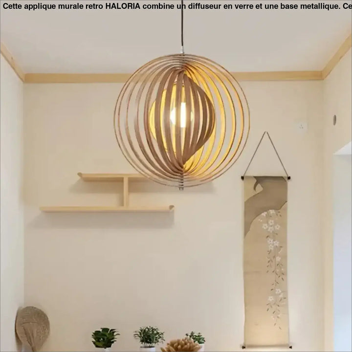 Suspension en bois design spirale pour salon ou salle à manger