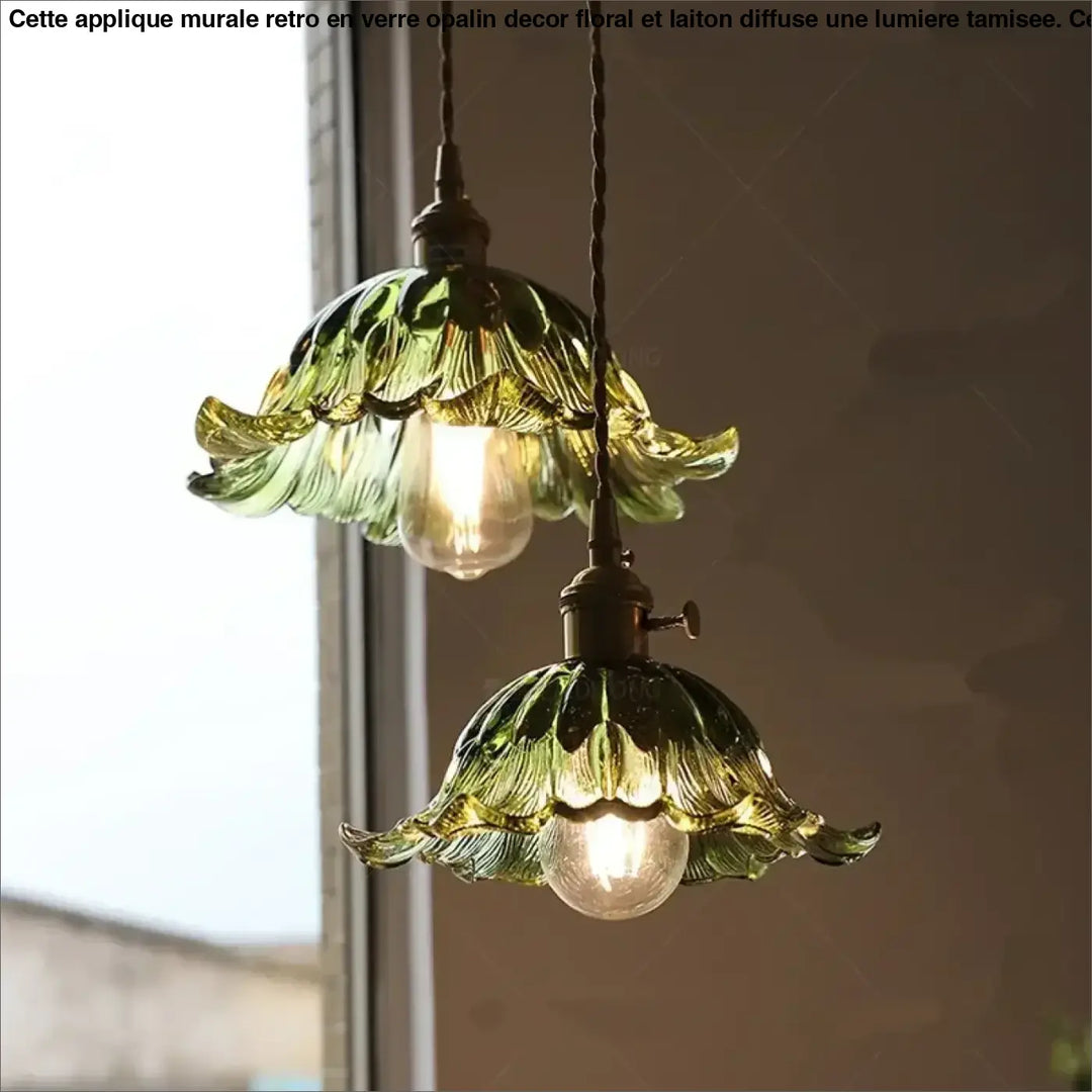 Suspension luminaire verre transparent style vintage