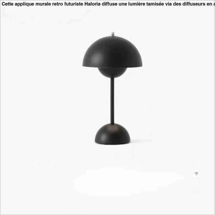 Lampe de table kopel avec diffuseur sphérique noir mat en forme de fleur pour un design colorée lumineux