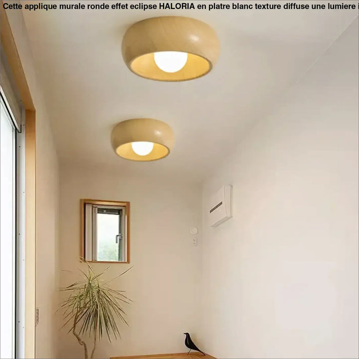 Plafonnier Rond En Bois Clair Et Foncé Pour Couloir