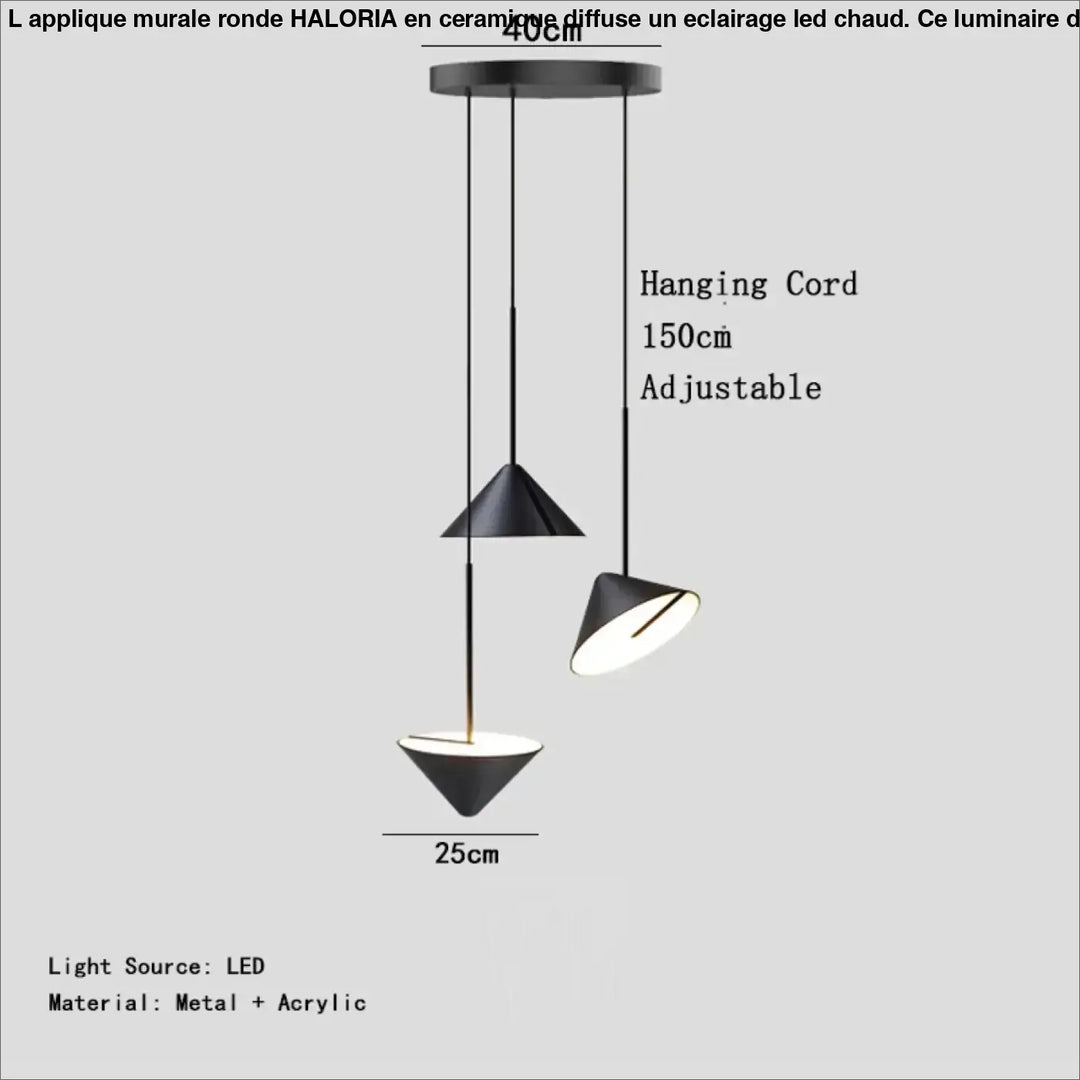 Suspension led acrylique moderne éclairage style design