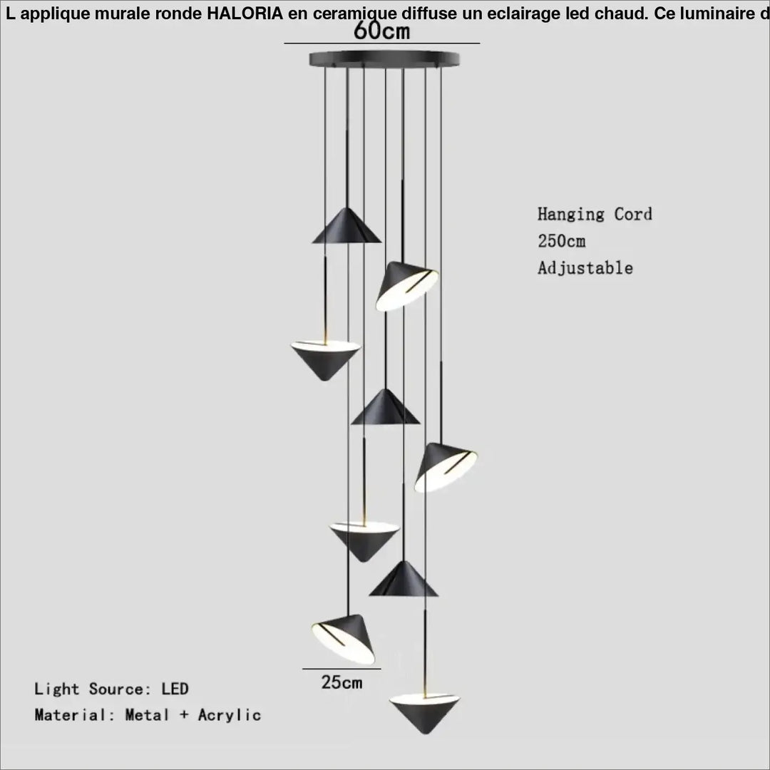 Suspension led acrylique moderne éclairage style design