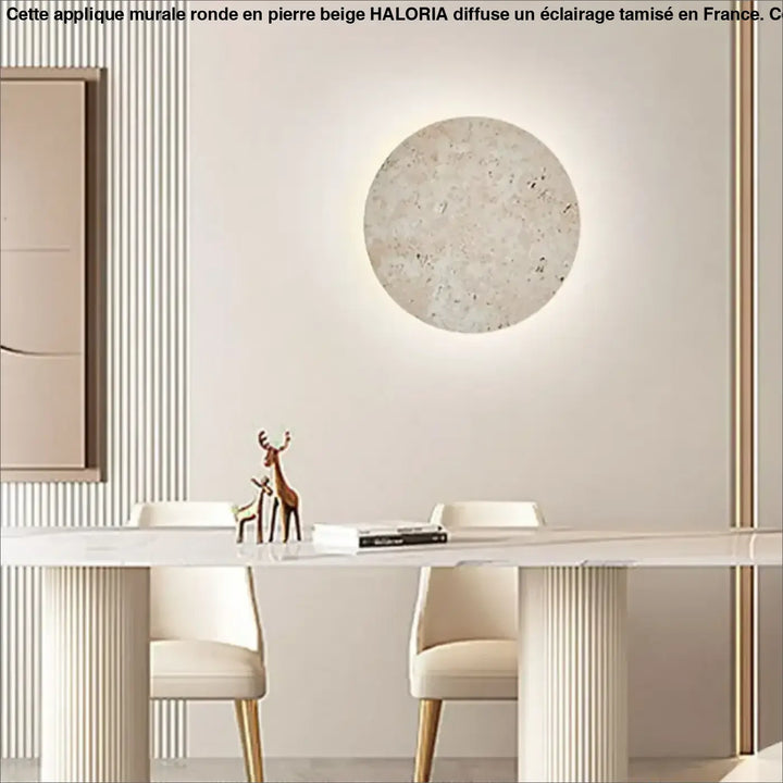 Applique Murale Ronde En Pierre Beige Au Design Naturel
