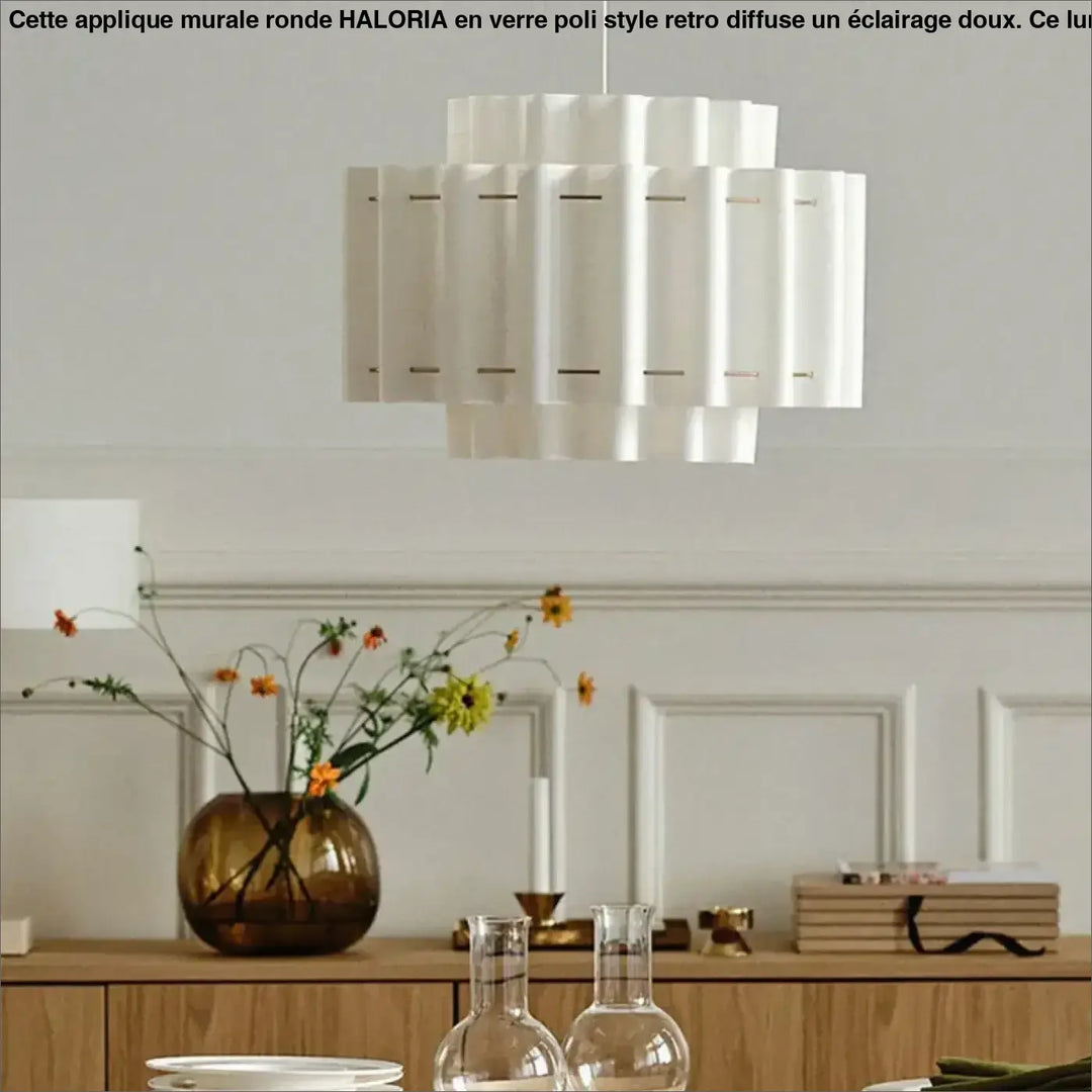 Suspension luminaire wabi blanche à plusieurs niveaux avec design cannelé élégant en accordéon pour intérieur moderne
