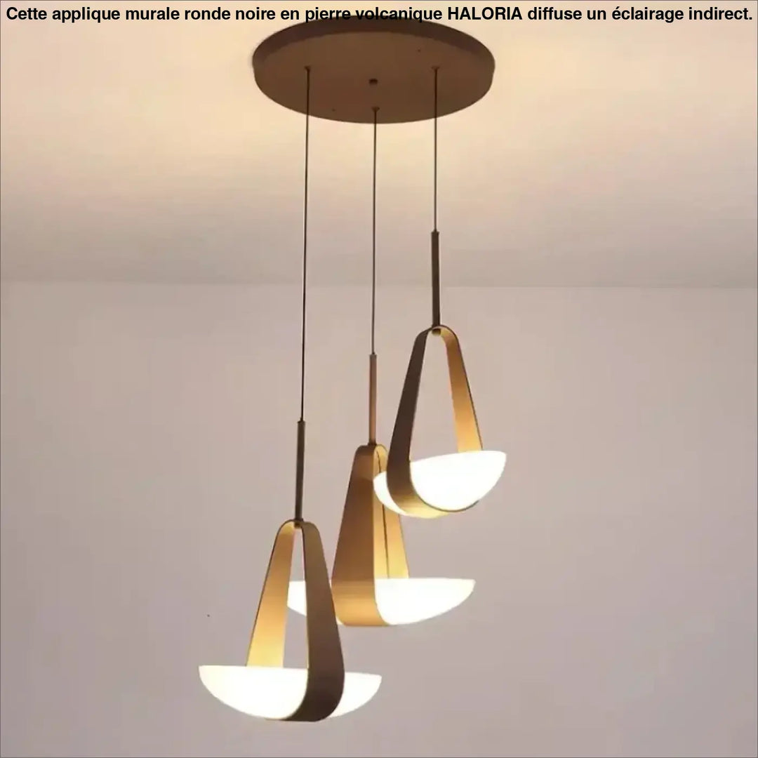 Suspension luminaire contemporaine noir en verre élégante