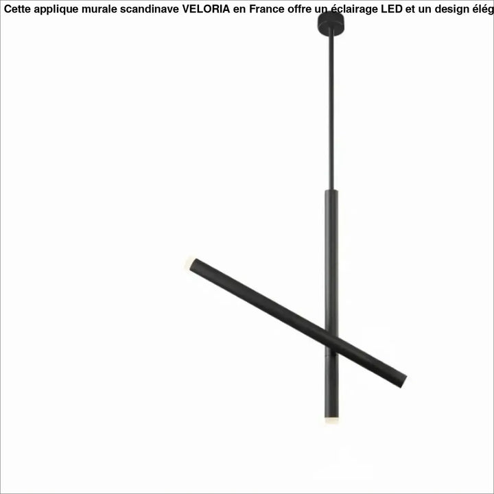 Suspension luminaire kryss noir minimaliste avec bras pivotant et design géométrique contemporain en métal