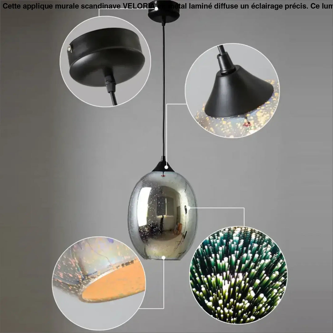 Suspension artistique a effet scintillant pour intérieur chic et design