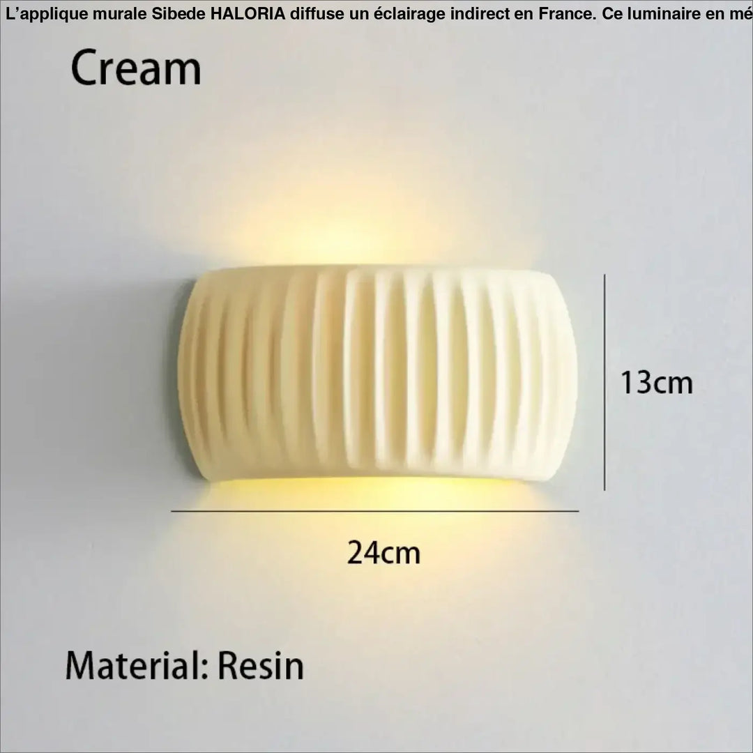 Applique murale moderne en résine crème beige lumière douce