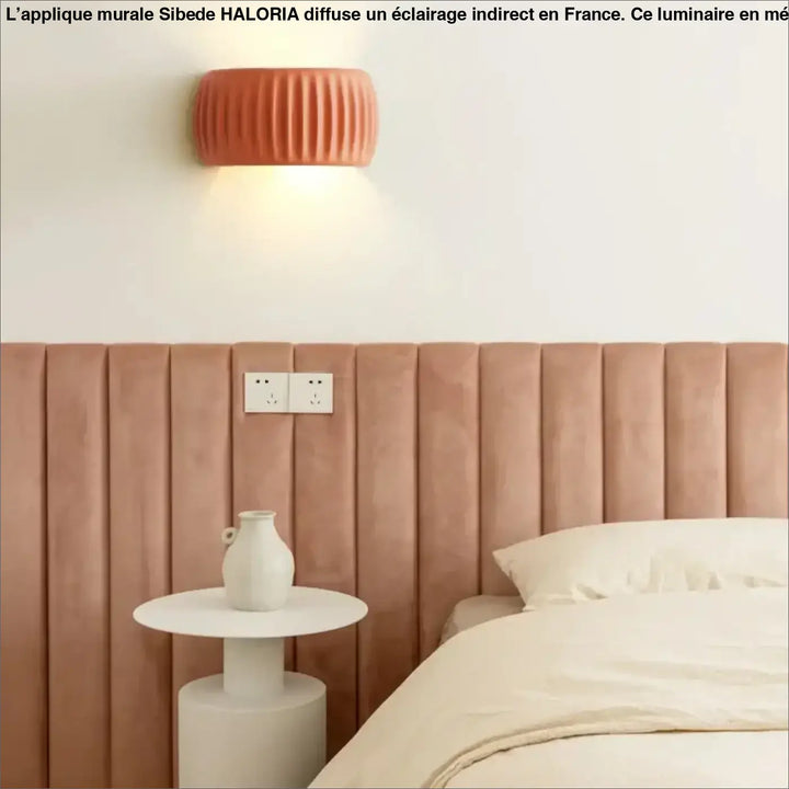 Applique murale moderne en résine crème beige lumière douce