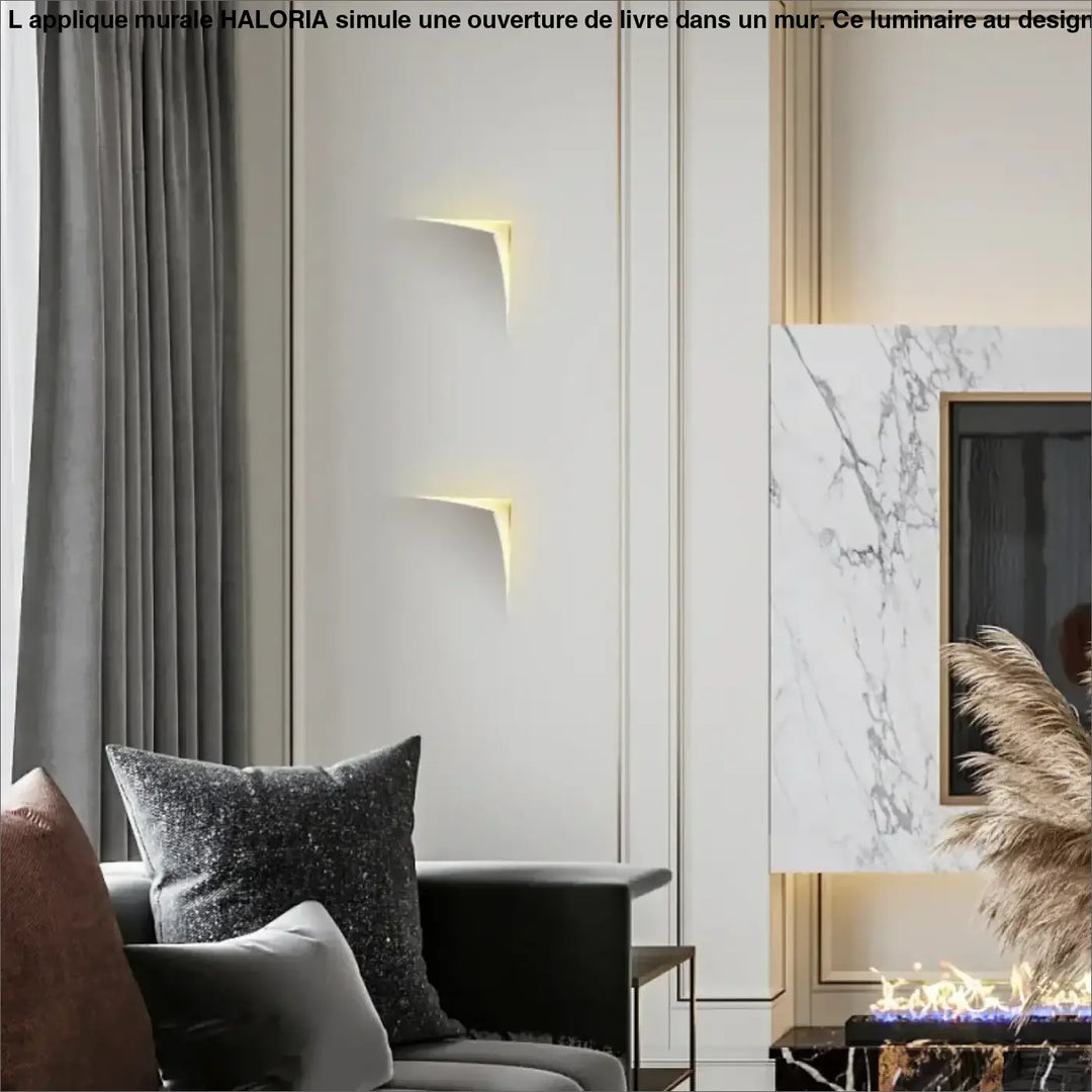 Applique murale style ouverture de livre directement dans un mur

