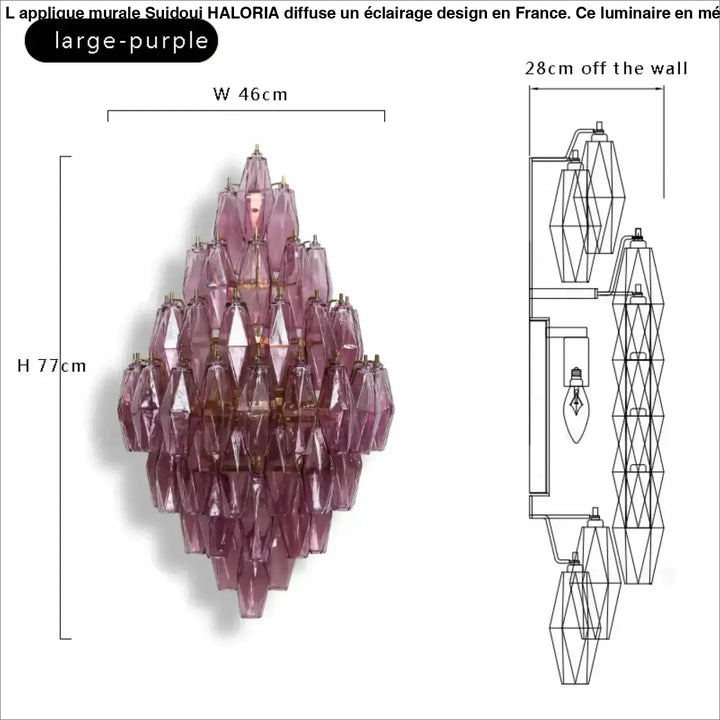 Applique design en verre fumé gris style art déco élégance