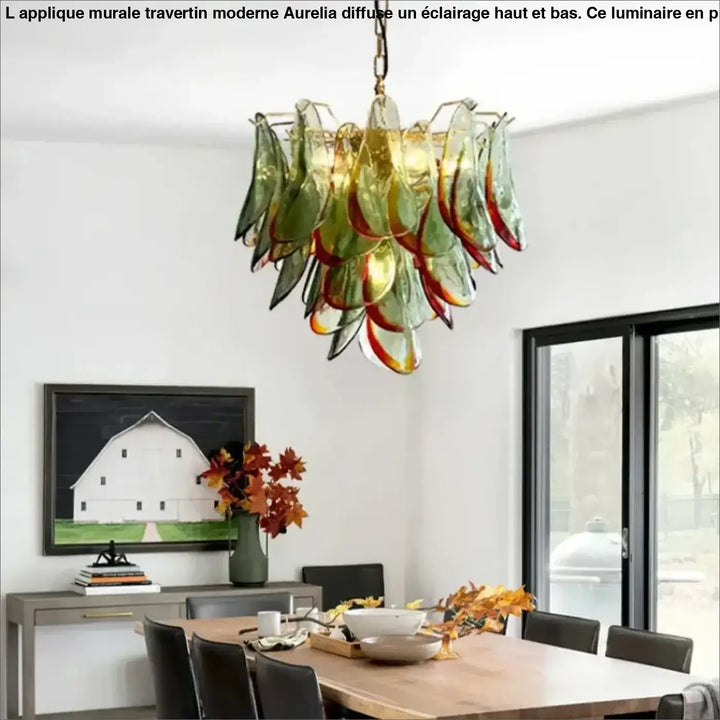 Suspension luminaire design en verre et métal élégant