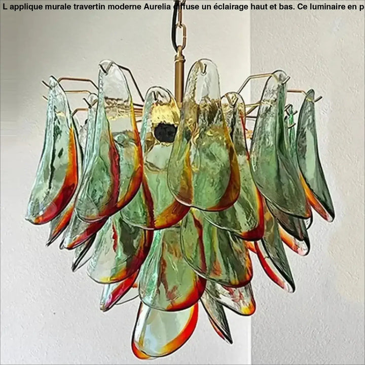 Suspension luminaire design en verre et métal élégant