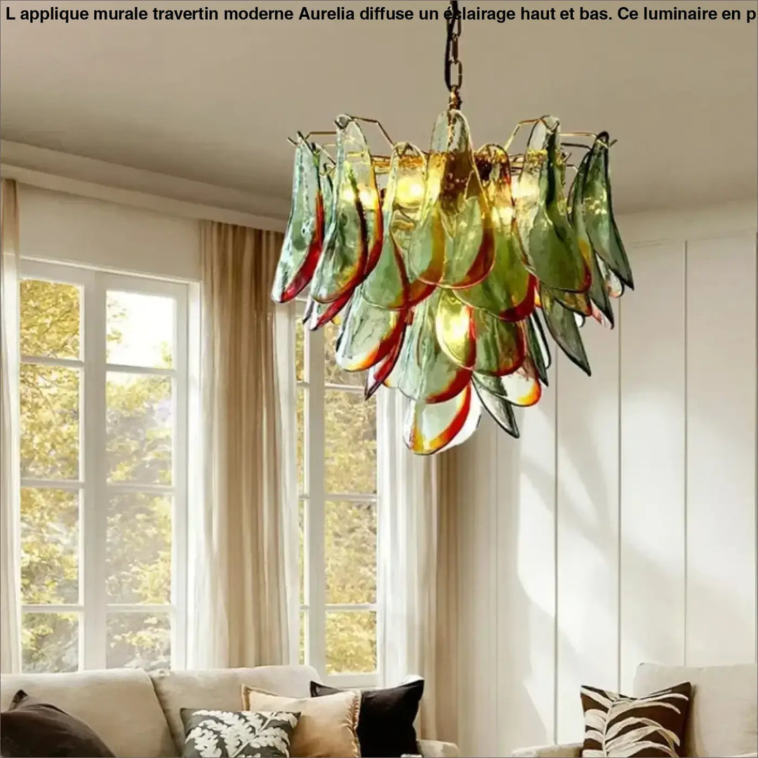 Suspension luminaire design en verre et métal élégant