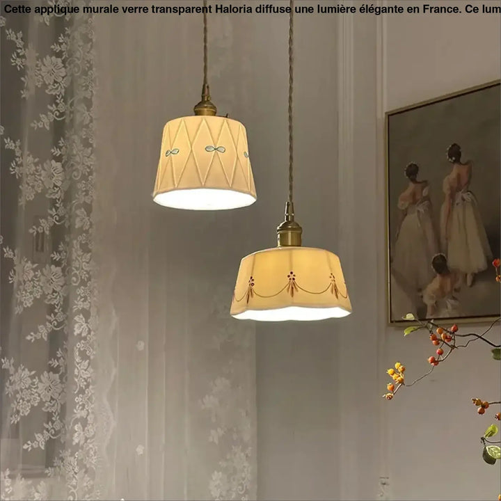 Suspension luminaire bohème en céramique décorative style naturel