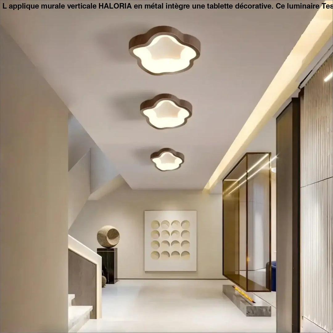 Luminaire plafonnier konja avec trois lampes modernes cadre marron mat et centres blancs idéales chambre à coucher design minimaliste nordique méthode d’installation simple