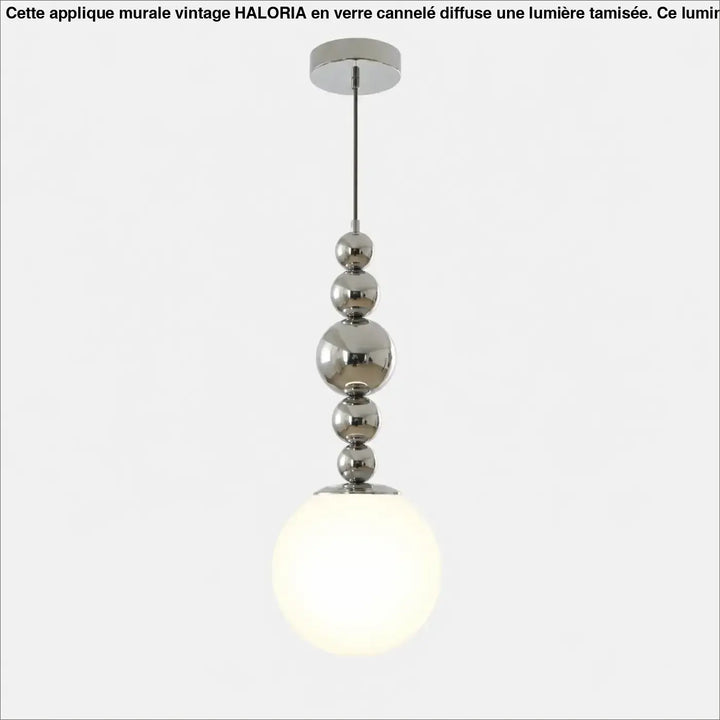 Suspension luminaire venusía chrome avec globe en verre opalin givré design élégant pour éclairage moderne
