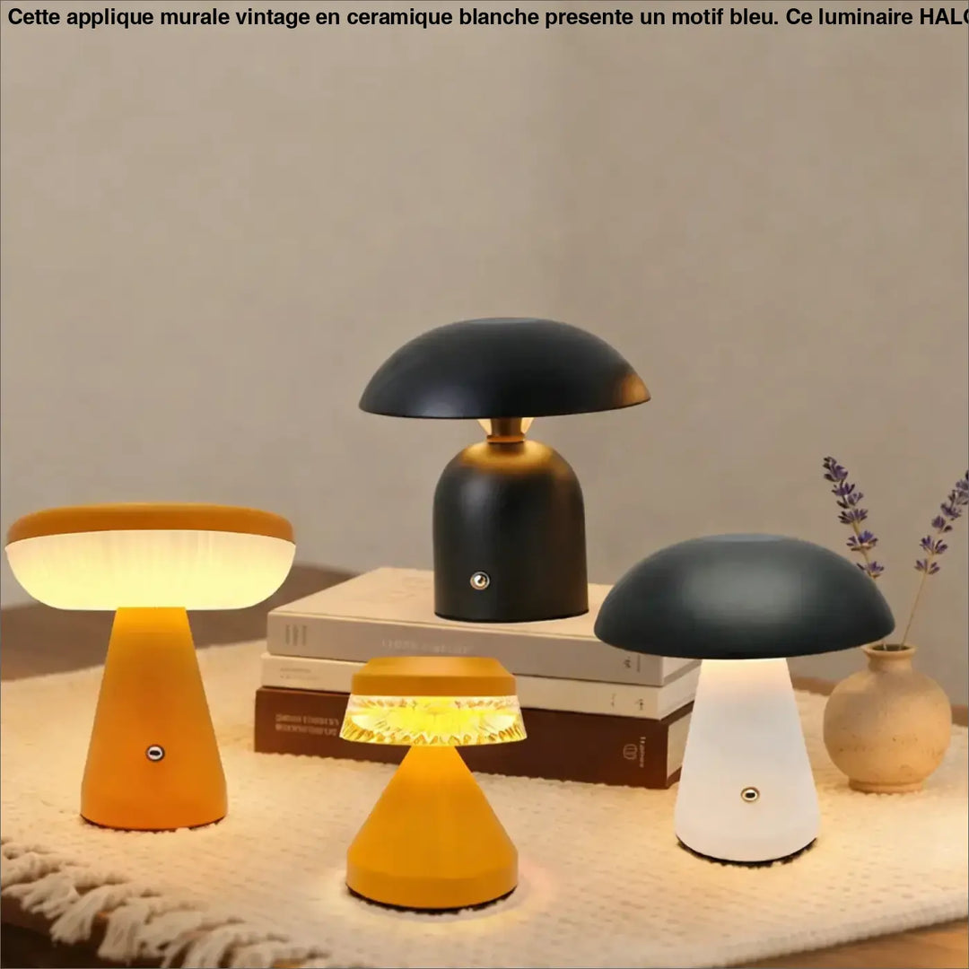 Lampe de chevet schroom minimaliste à lumière douce avec abat-jour noir mat et base dorée en métal