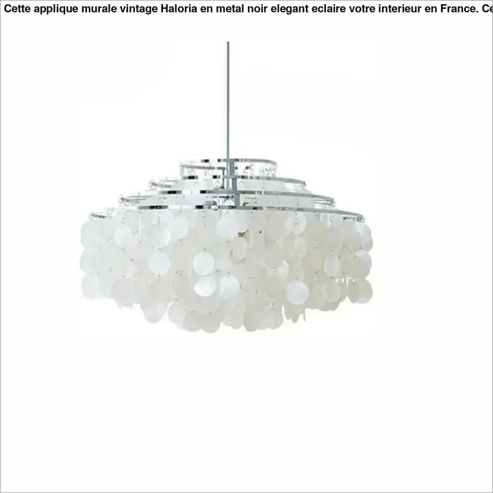 Suspension luminaire capizia en coquillage blanc avec cadre en métal chromé design chic et élégant