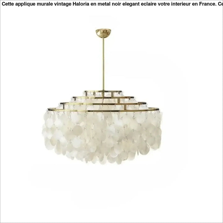 Suspension luminaire capizia élégante lampe suspendue coquillage blanc cadre métal doré 90-260v chaînes suspendues