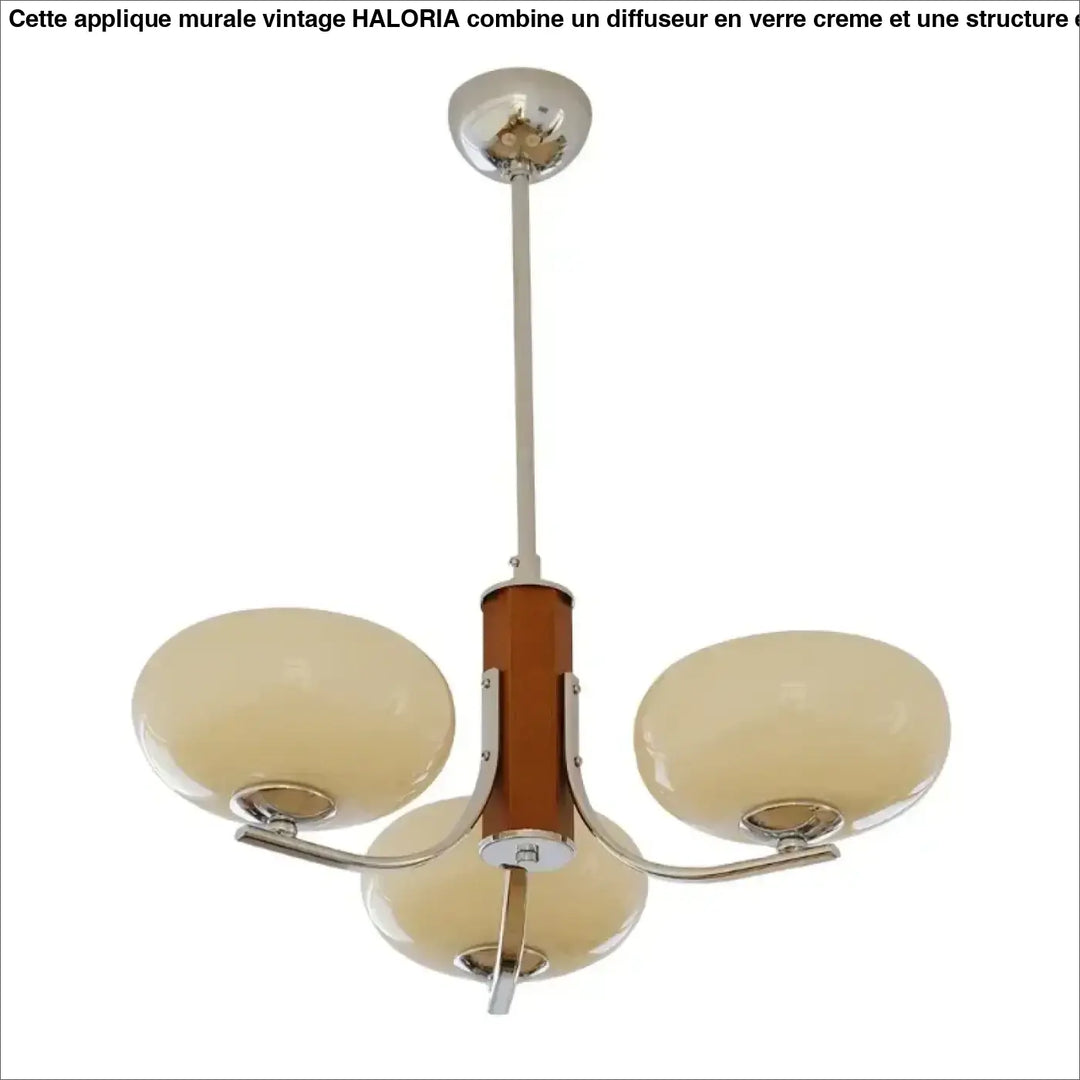Suspension luminaire en verre opalin et support chromé moderne