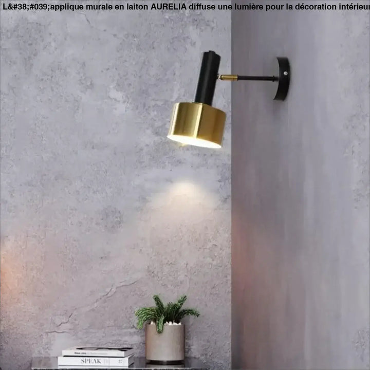 Applique murale moderne en laiton noir et or avec bras ajustable pour lecture, modèle aurelia
