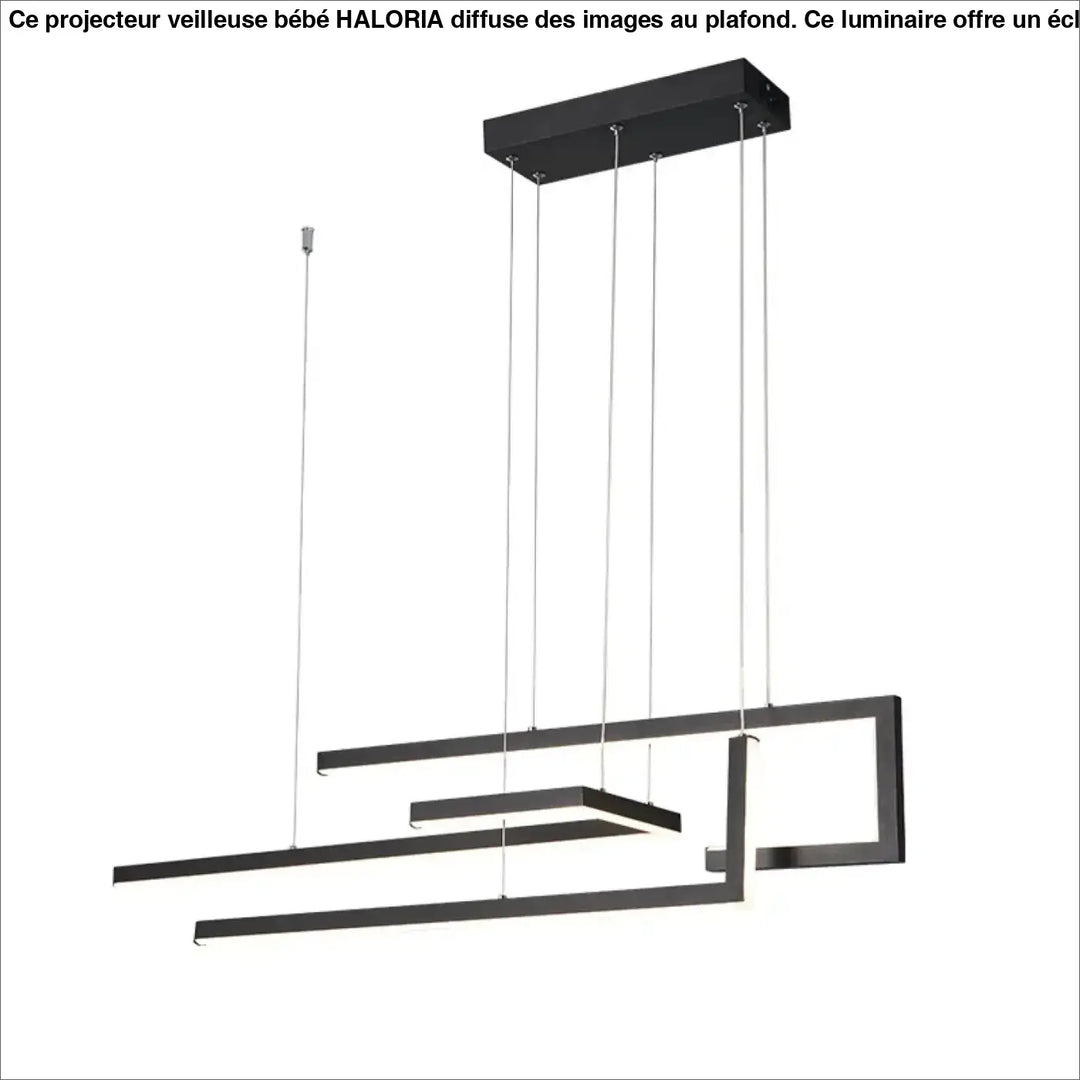 Suspension moderne en métal avec éclairage led noir ou doré