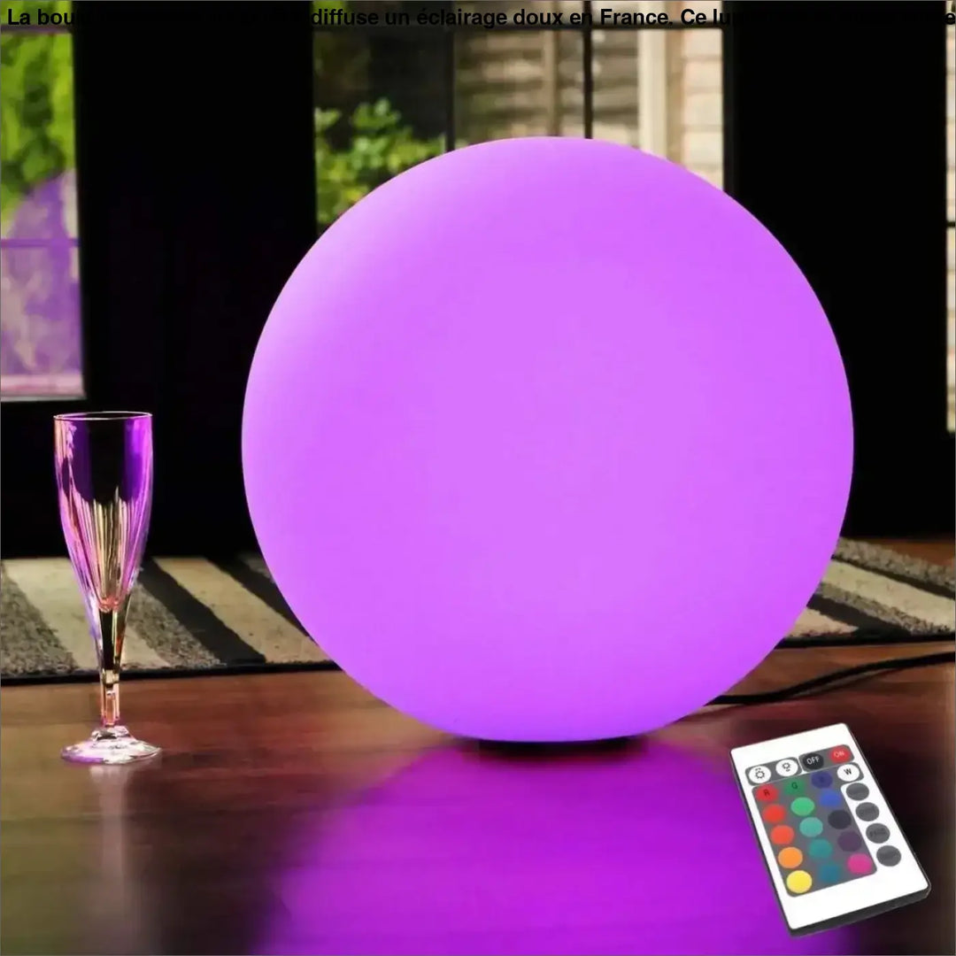 Boule Lumineuse En Acrylique Blanc Et Multicolore